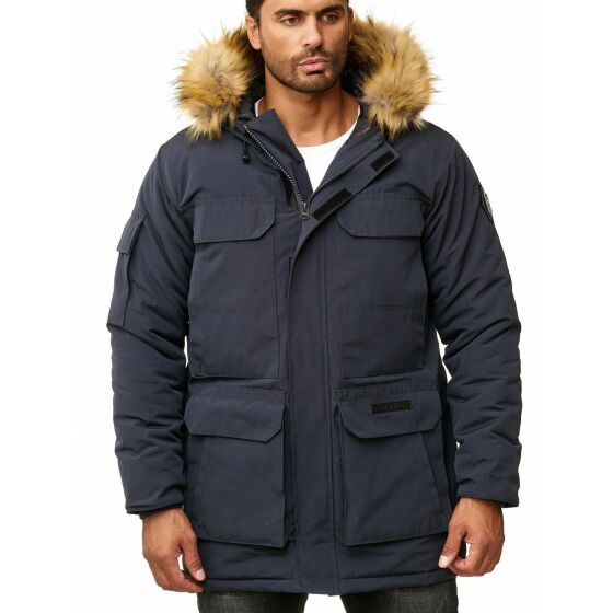 Red Bridge Herren Parka Jacke Mantel Winterjacke Big Basic Navy Blau M