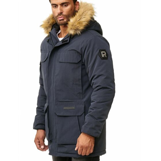 Red Bridge Herren Parka Jacke Mantel Winterjacke Big Basic Navy Blau M
