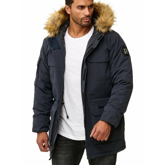 Red Bridge Mens Parka Jacket Coat Winter Jacket Big Basic Navy Blue M