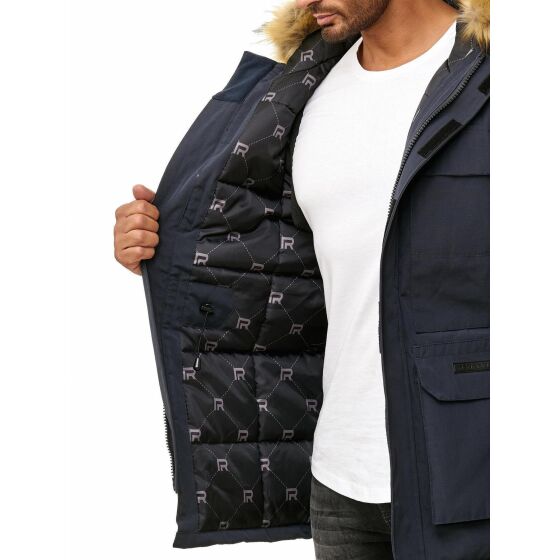 Red Bridge Mens Parka Jacket Coat Winter Jacket Big Basic Navy Blue M