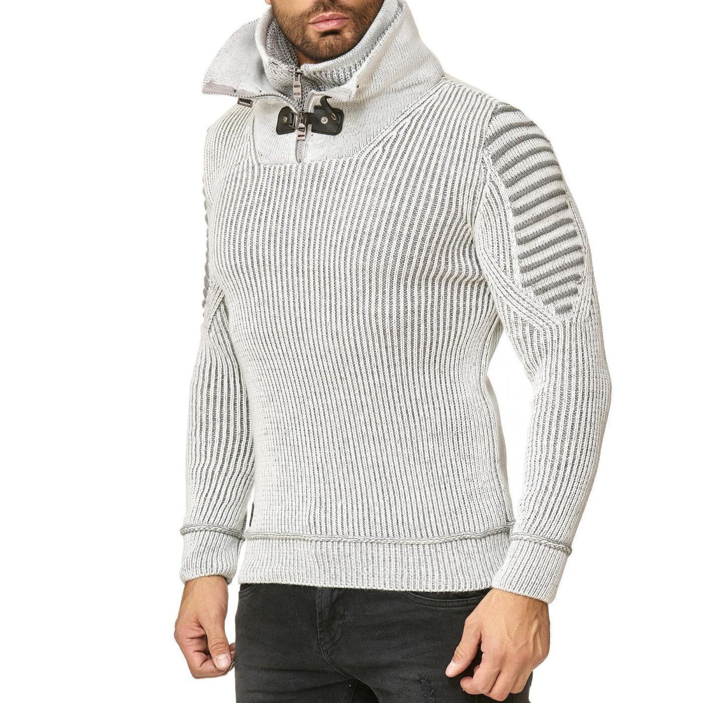 Engaño mitología Cuna Red Bridge Mens Knit Jumper Double Layer Collar High stand-up collar , €  19,90