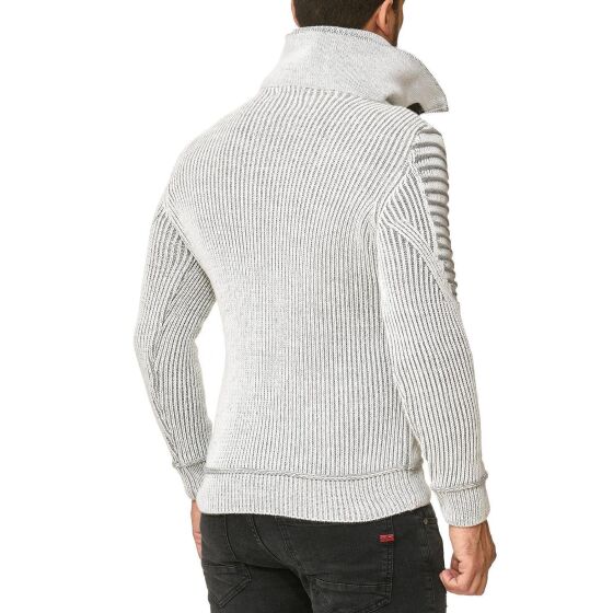 Red Bridge Herren Strickpullover Double Layer Collar Hoher Stehkragen