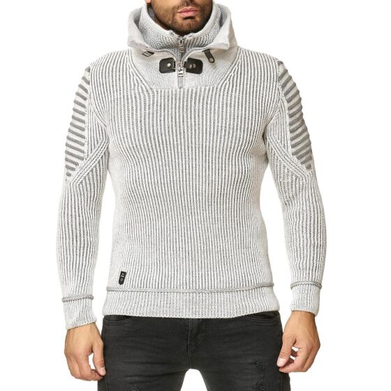 Red Bridge Herren Strickpullover Double Layer Collar Hoher Stehkragen