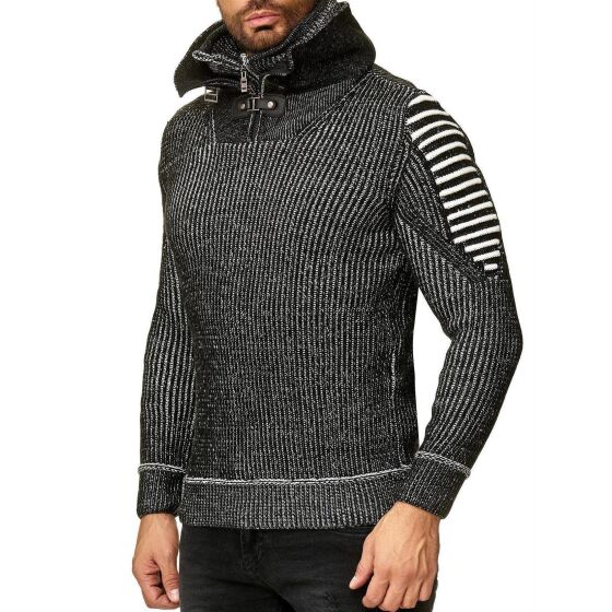 Red Bridge Herren Strickpullover Double Layer Collar Hoher Stehkragen