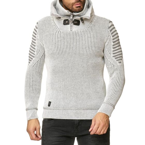 Red Bridge Herren Strickpullover Double Layer Collar Hoher Stehkragen