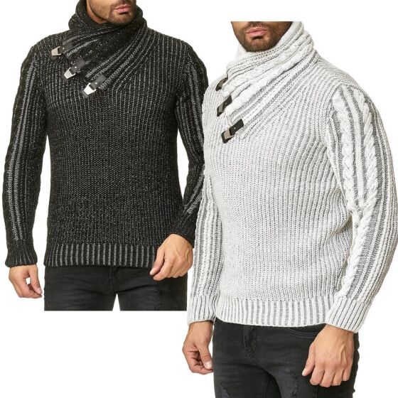 Red Bridge Mens knit sweater shawl collar high stand-up collar