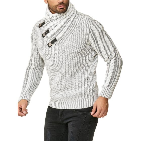 Red Bridge Mens knit sweater shawl collar high stand-up collar