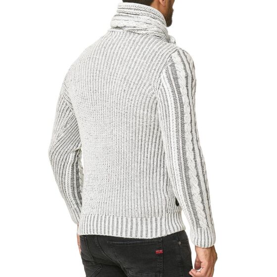 Red Bridge Mens knit sweater shawl collar high stand-up collar