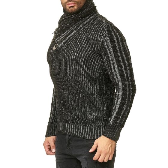 Red Bridge Mens knit sweater shawl collar high stand-up collar