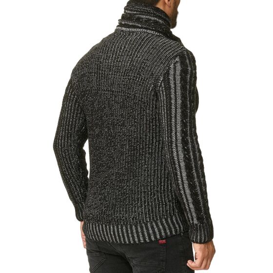 Red Bridge Mens knit sweater shawl collar high stand-up collar