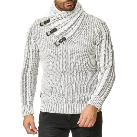 Red Bridge Mens knit sweater shawl collar high stand-up collar