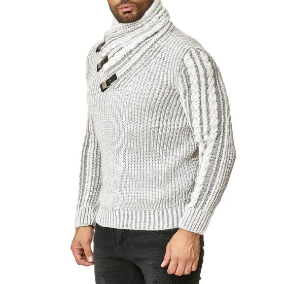 Red Bridge Mens knit sweater shawl collar high stand-up collar