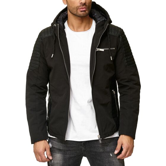 Red Bridge Mens Jacket Between-seasons Jacket Faux Leather Biker Elements