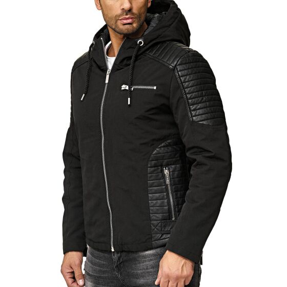 Red Bridge Mens Jacket Between-seasons Jacket Faux Leather Biker Elements