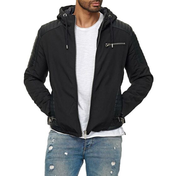 Red Bridge Mens Jacket Between-seasons Jacket Faux Leather Biker Elements