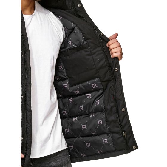 Red Bridge Mens Parka Jacket Coat Winter Jacket Big Pocket Black M