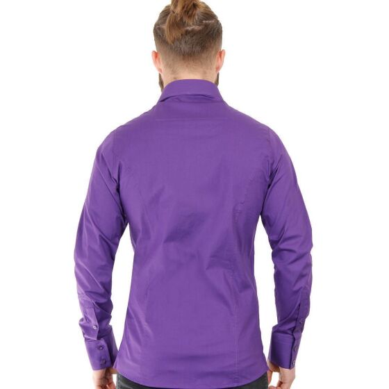 Red Bridge Herren Basic Design Slim Fit Langarm Hemd Violet M