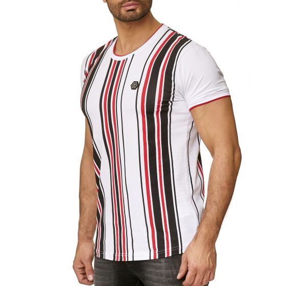 Red Bridge Herren T-Shirt Sheer Stripes Slim-Fit Logo Patch
