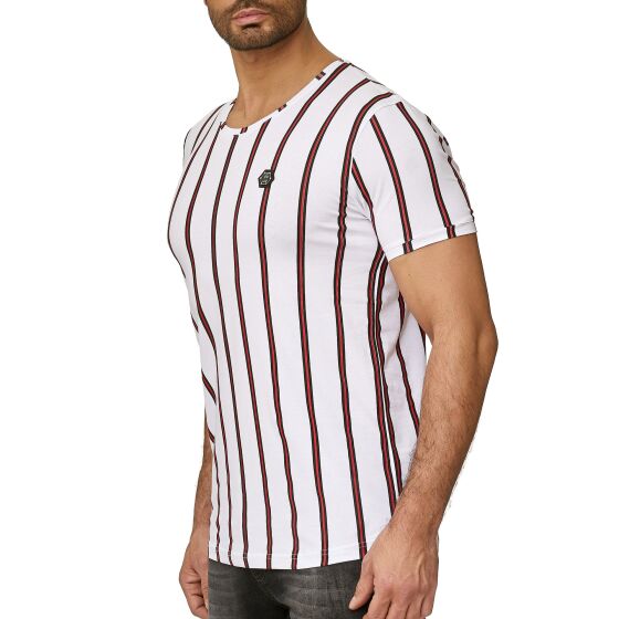 Red Bridge Herren T-Shirt Filled Stripes Regular-Fit Logo Patch