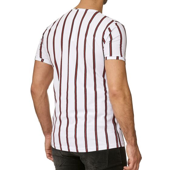 Red Bridge Herren T-Shirt Filled Stripes Regular-Fit Logo Patch