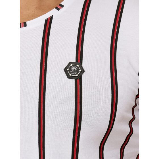 Red Bridge Herren T-Shirt Filled Stripes Regular-Fit Logo Patch