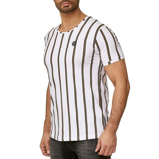 Red Bridge Herren T-Shirt Filled Stripes Regular-Fit Logo Patch