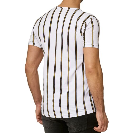 Red Bridge Herren T-Shirt Filled Stripes Regular-Fit Logo Patch