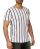 Red Bridge Herren T-Shirt Filled Stripes Regular-Fit Logo Patch Weiß - Mustard S