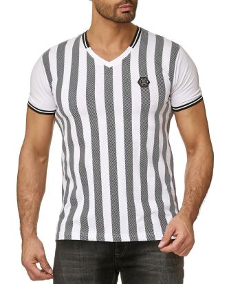 Red Bridge Herren T-Shirt Referee Stripes V-Neck...