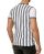 Red Bridge Mens T-Shirt Referee Stripes V-Neck Regular-Fit Logo Patch White XXL