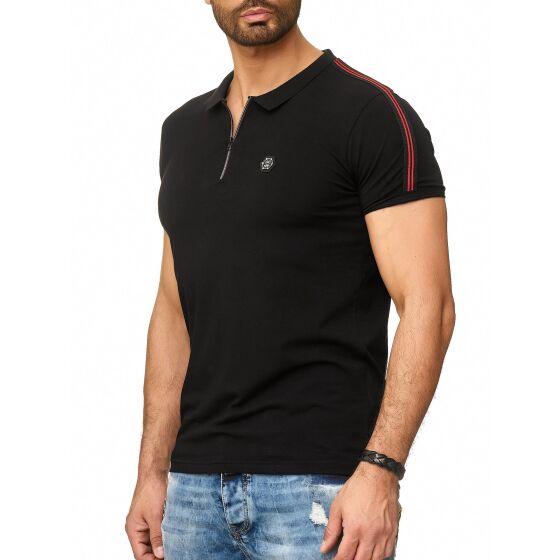 Red Bridge Mens polo shirt shoulder line t-shirt with zip