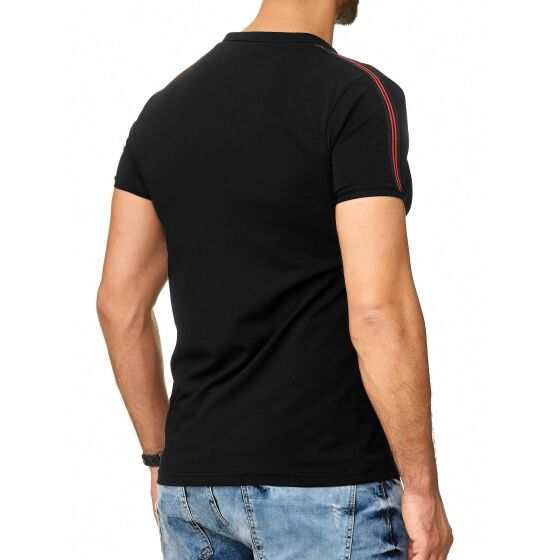 Red Bridge Mens polo shirt shoulder line t-shirt with zip