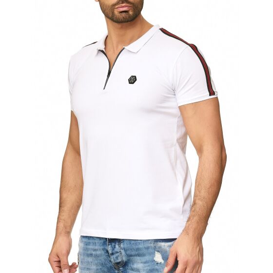 Red Bridge Mens polo shirt shoulder line t-shirt with zip