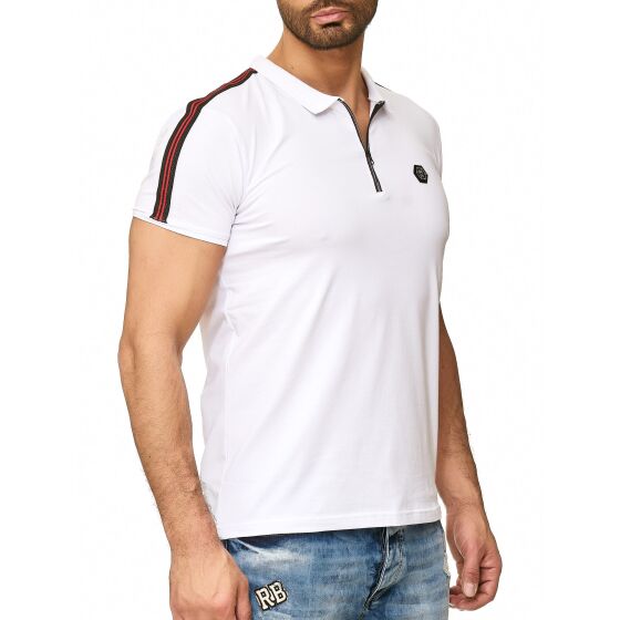 Red Bridge Mens polo shirt shoulder line t-shirt with zip