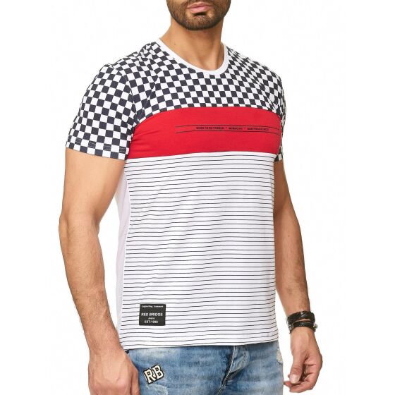 Red Bridge Mens Born to be Famous Racing Stripes T-Shirt