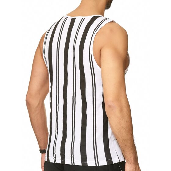 Red Bridge Mens Tank Top T-Shirt Vertical Stripes Summer Vibes