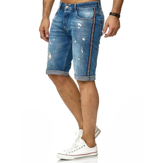 Red Bridge Herren Jeans Shorts Kurze Hose Denim Capri Luxury Striped