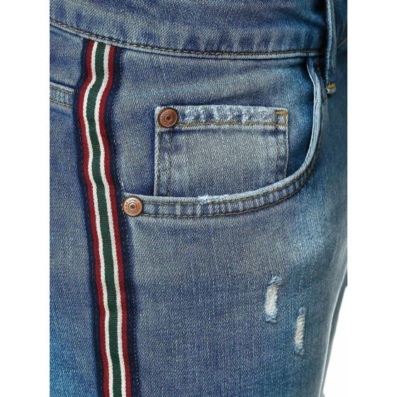 Red Bridge Mens Jeans Shorts Shorts Denim Capri Luxury Striped