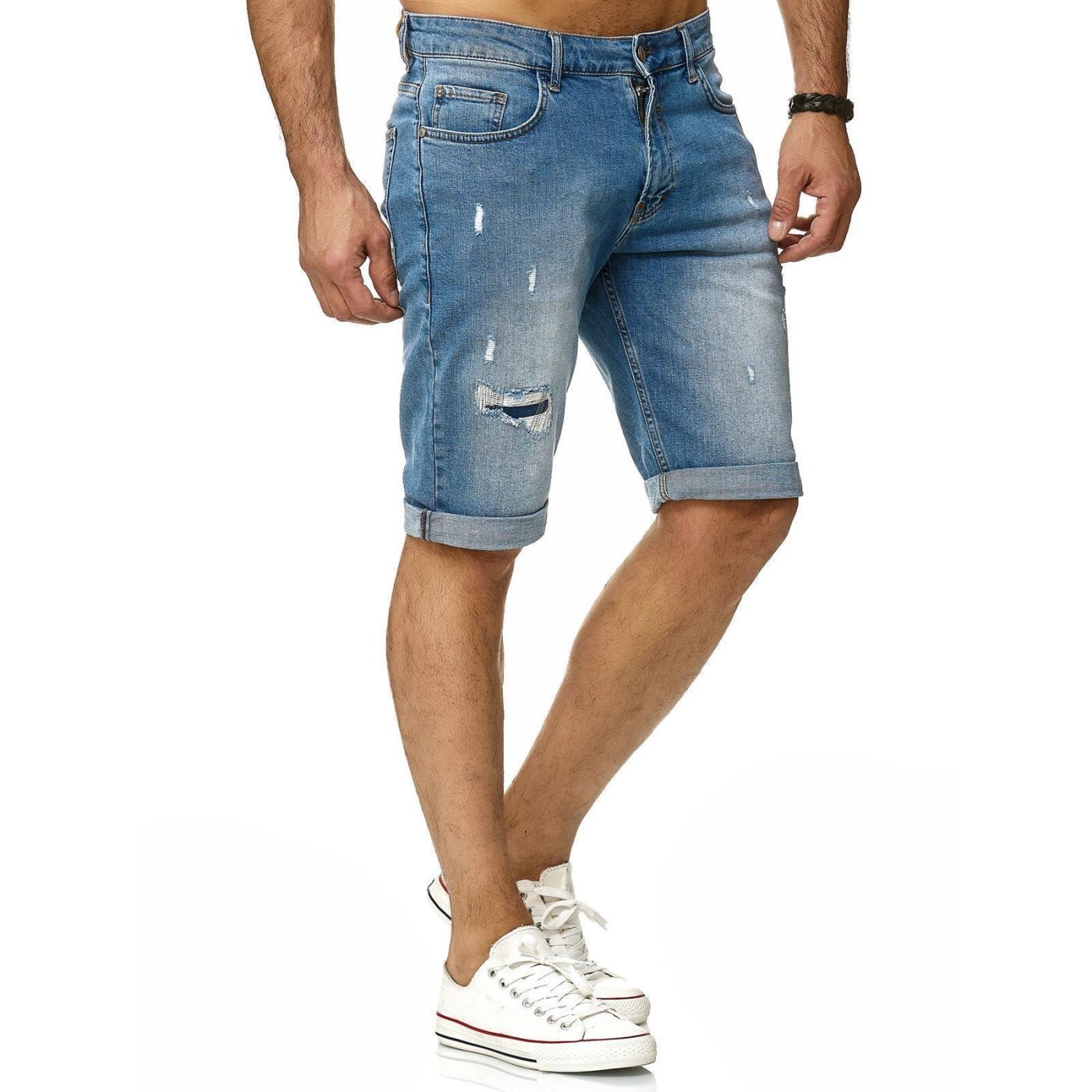 Red Bridge Herren Jeans Shorts Kurze Hose Denim Capri Distressed