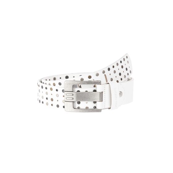 Red Bridge Mens Belt Studded Genuine Leather Black Leather Belt with Studs