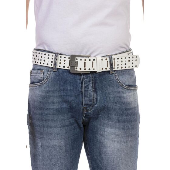 Red Bridge Herren Gürtel Studded Echtleder Ledergürtel Schwarz mit Nieten