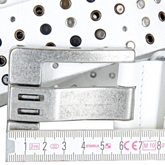 Red Bridge Herren Gürtel Studded Echtleder Ledergürtel Schwarz mit Nieten