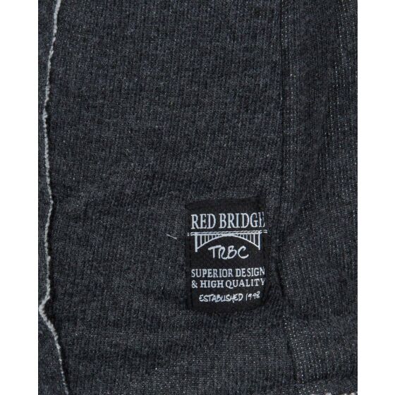 Red Bridge Mens Oversized Button Sweatshirt Pullover Long Hoodie anthracite