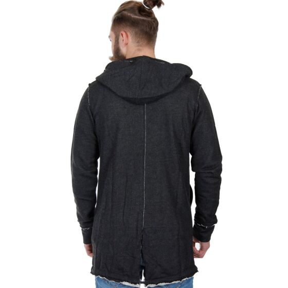 Red Bridge Herren Oversized Button Sweatshirt Pullover Long Hoodie schwarz