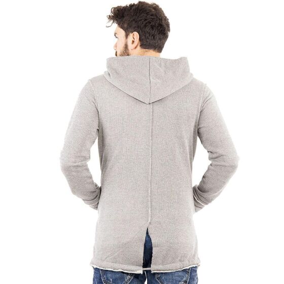 Red Bridge Herren Oversized Button Sweatshirt Pullover Long Hoodie grau