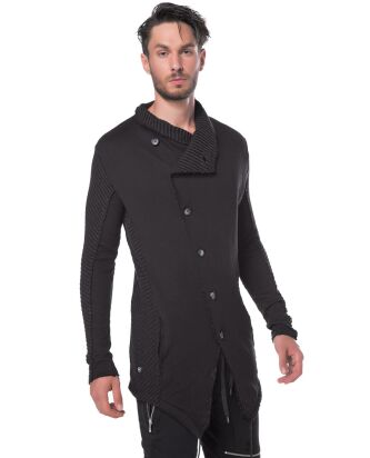 Red Bridge Mens Oversized Button Sweatshirt Jumper Long...