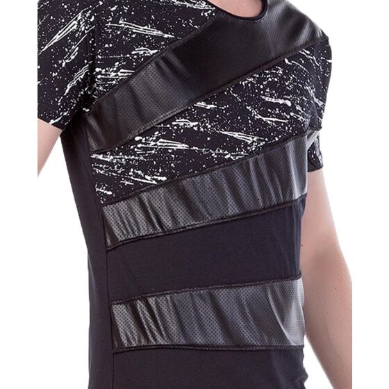 Red Bridge Herren Leather Splatter T-Shirt schwarz