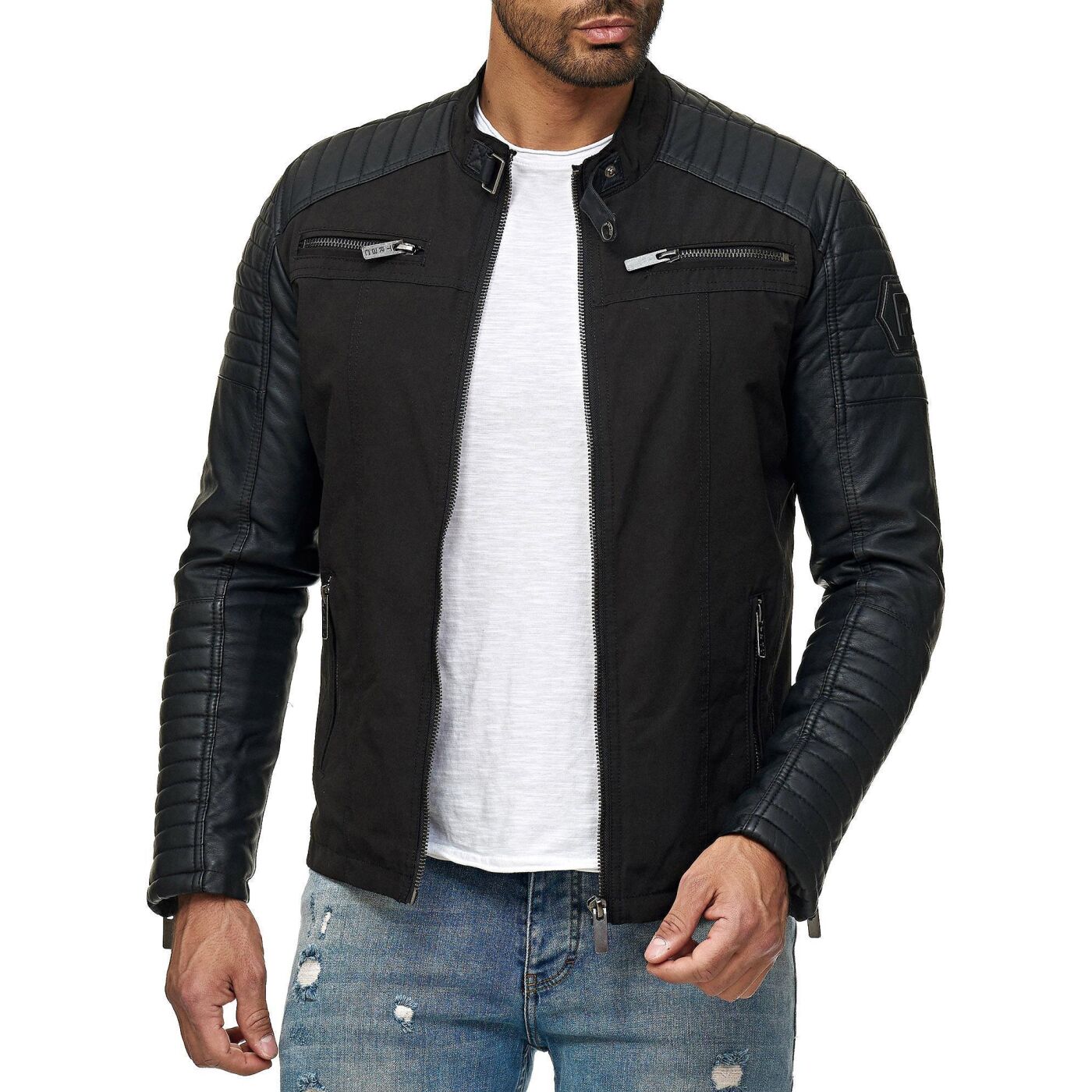 faux leather mens jacket