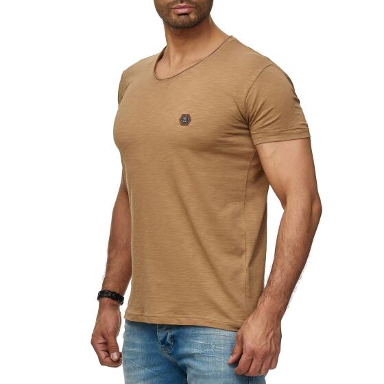 Red Bridge Herren V-Neck T-Shirt Caramel