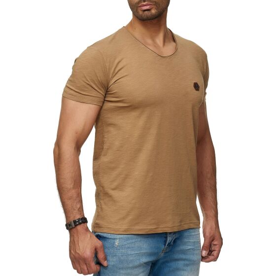 Red Bridge Herren V-Neck T-Shirt Caramel